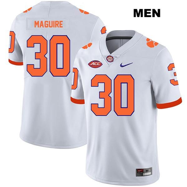 Men's Clemson Tigers #30 Keith Maguire Stitched White Legend Authentic Nike NCAA College Football Jersey YOI1046PA